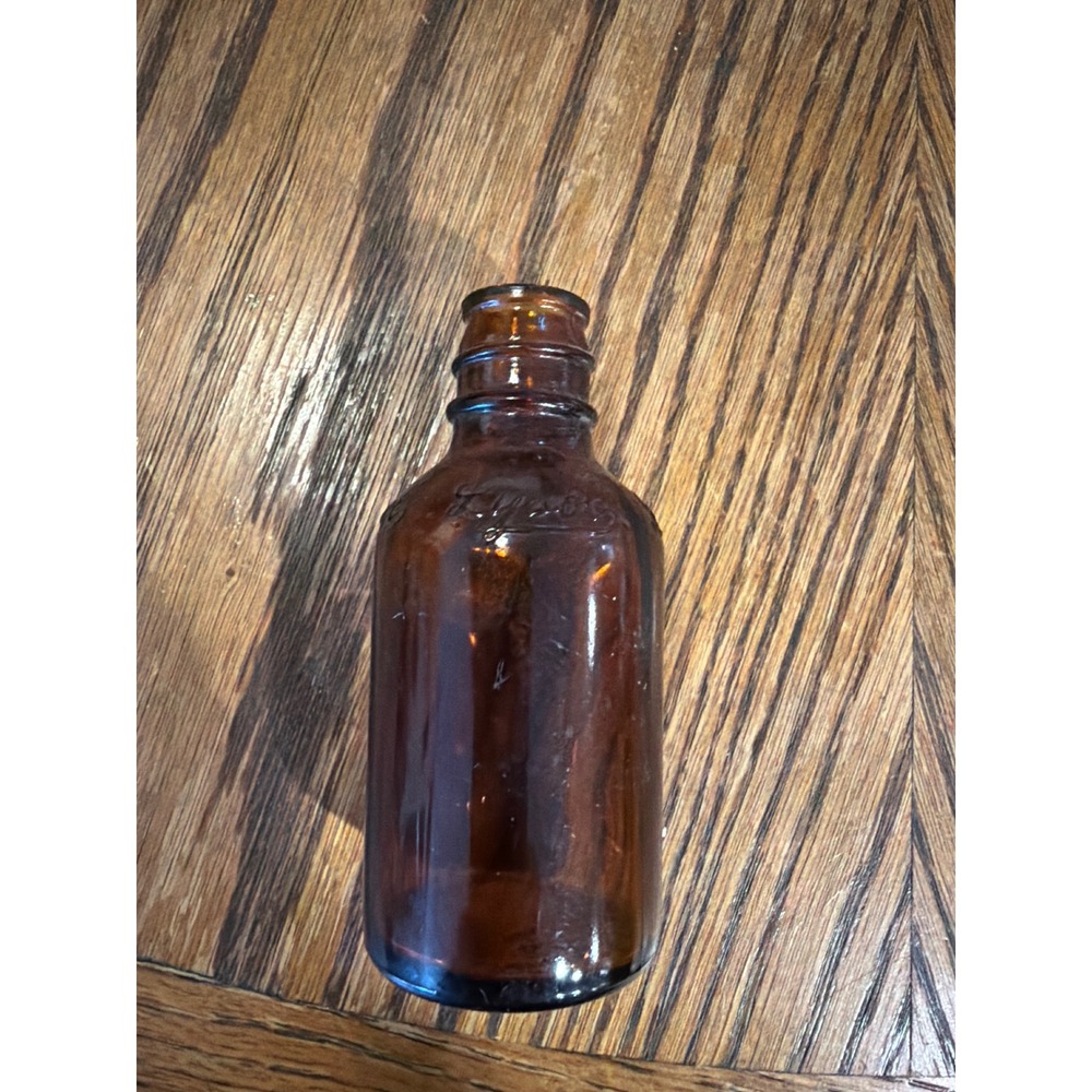 Vintage Lysol Amber Glass Bottle Embossed L & F Prod Corp USA Apothecary Brown